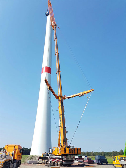 Kran und Windmühle